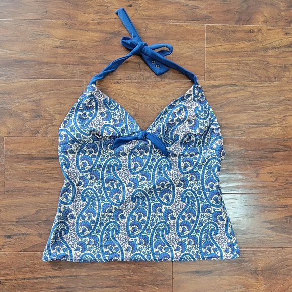 Converse Tankini Summer Swimsuit Paisley Top Blue Size Small - Picture 4 of 12